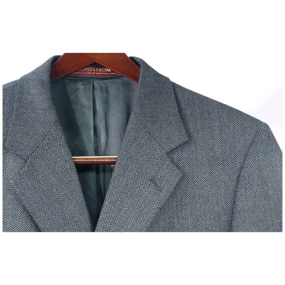 Nordstrom 100% Wool Herringbone Sport Coat - Size 42R - Was $350 New - Picture 3 of 5